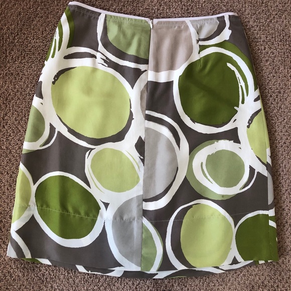 Banana Republic Silk Circles Skirt in Green/Brown - Picture 5 of 5